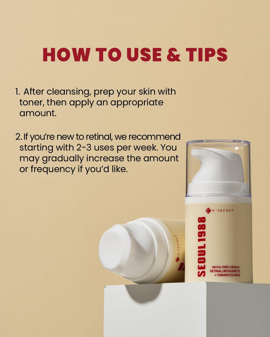 KSECRET - SEOUL 1988 Cream : Retinal Liposome 1% + Fermented Rice - 50ml
