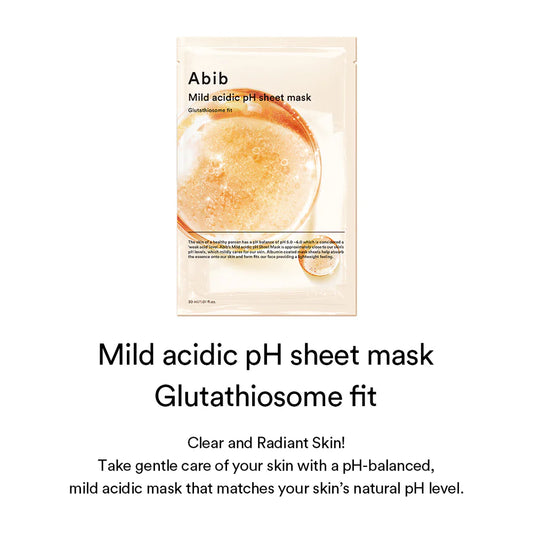 ABIB Mild Acidic pH Sheet Mask Glutathiosome Fit (x5 Masks)