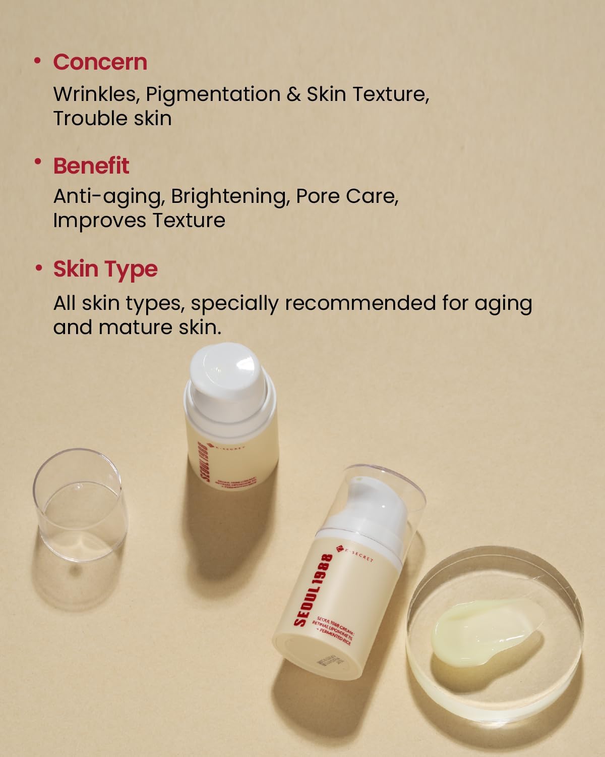 KSECRET - SEOUL 1988 Cream : Retinal Liposome 1% + Fermented Rice - 50ml